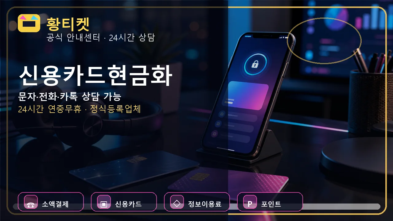 신용카드현금화 황티켓 상담 전 확인 대표이미지