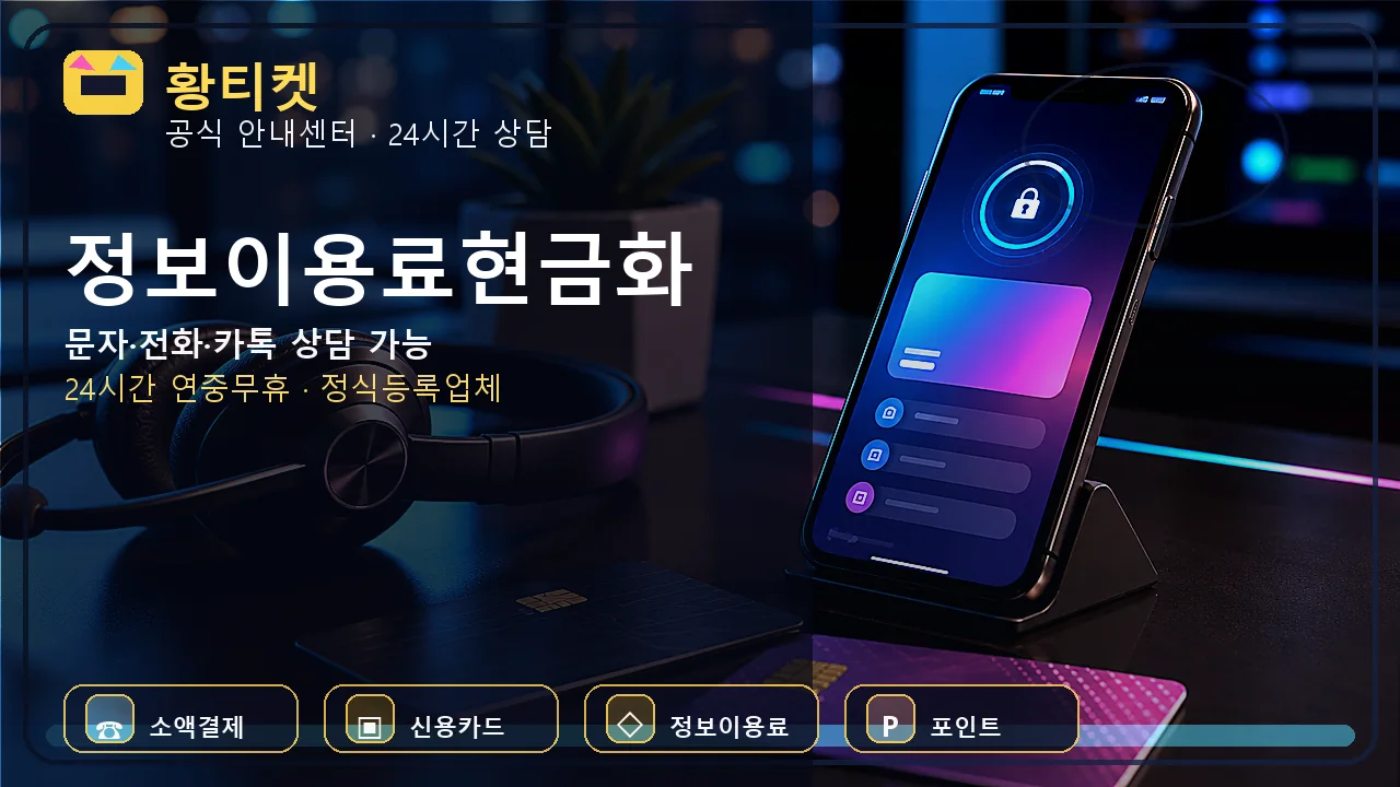 정보이용료현금화 황티켓 상담 전 확인 대표이미지
