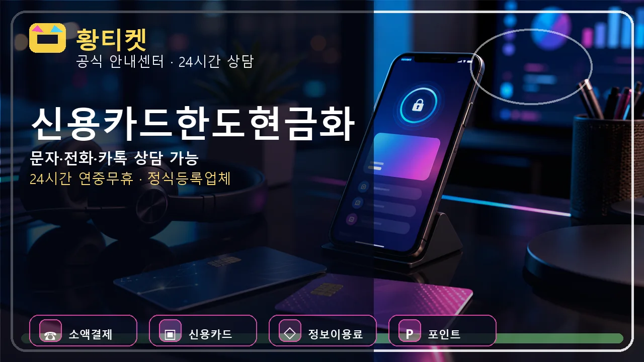 신용카드한도현금화 황티켓 상담 전 확인 대표이미지