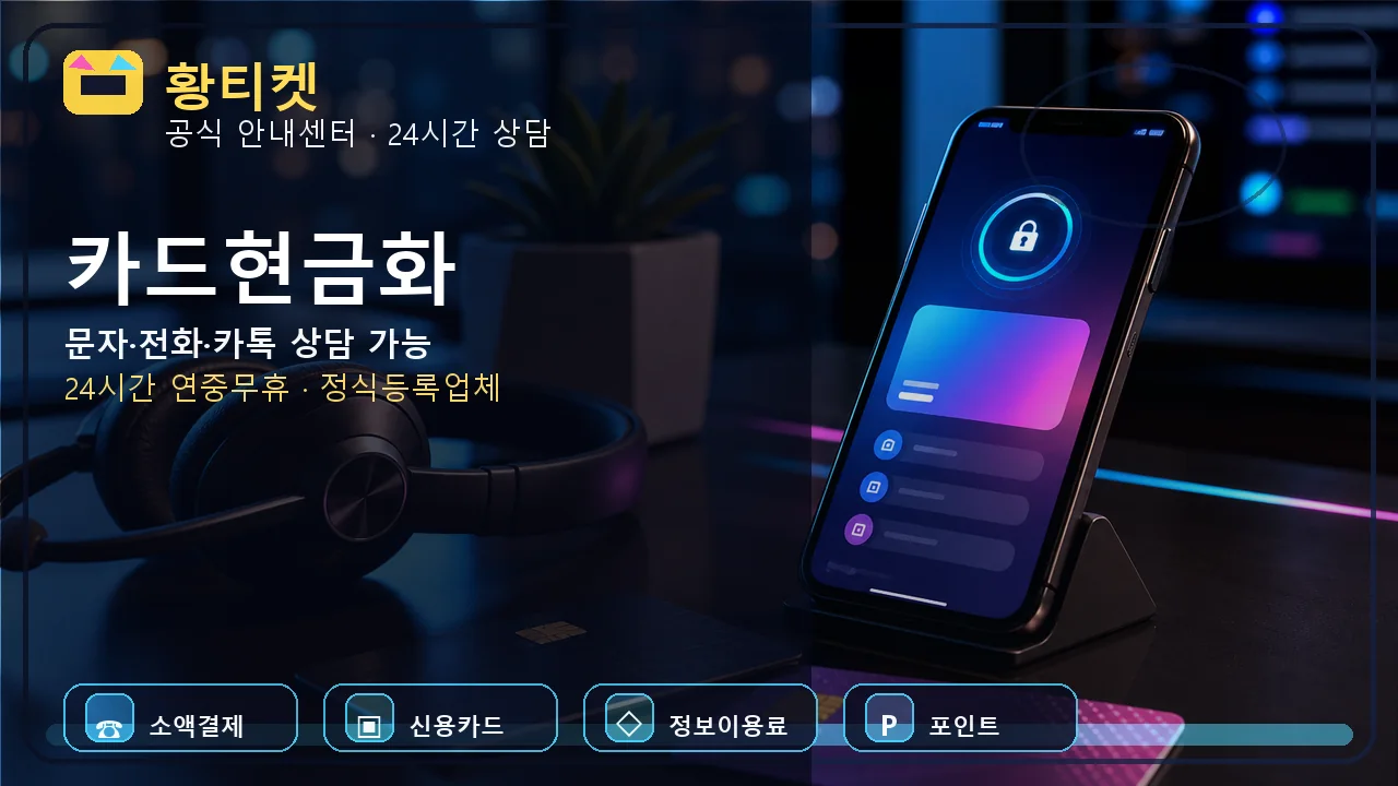 카드현금화 황티켓 상담 전 확인 대표이미지