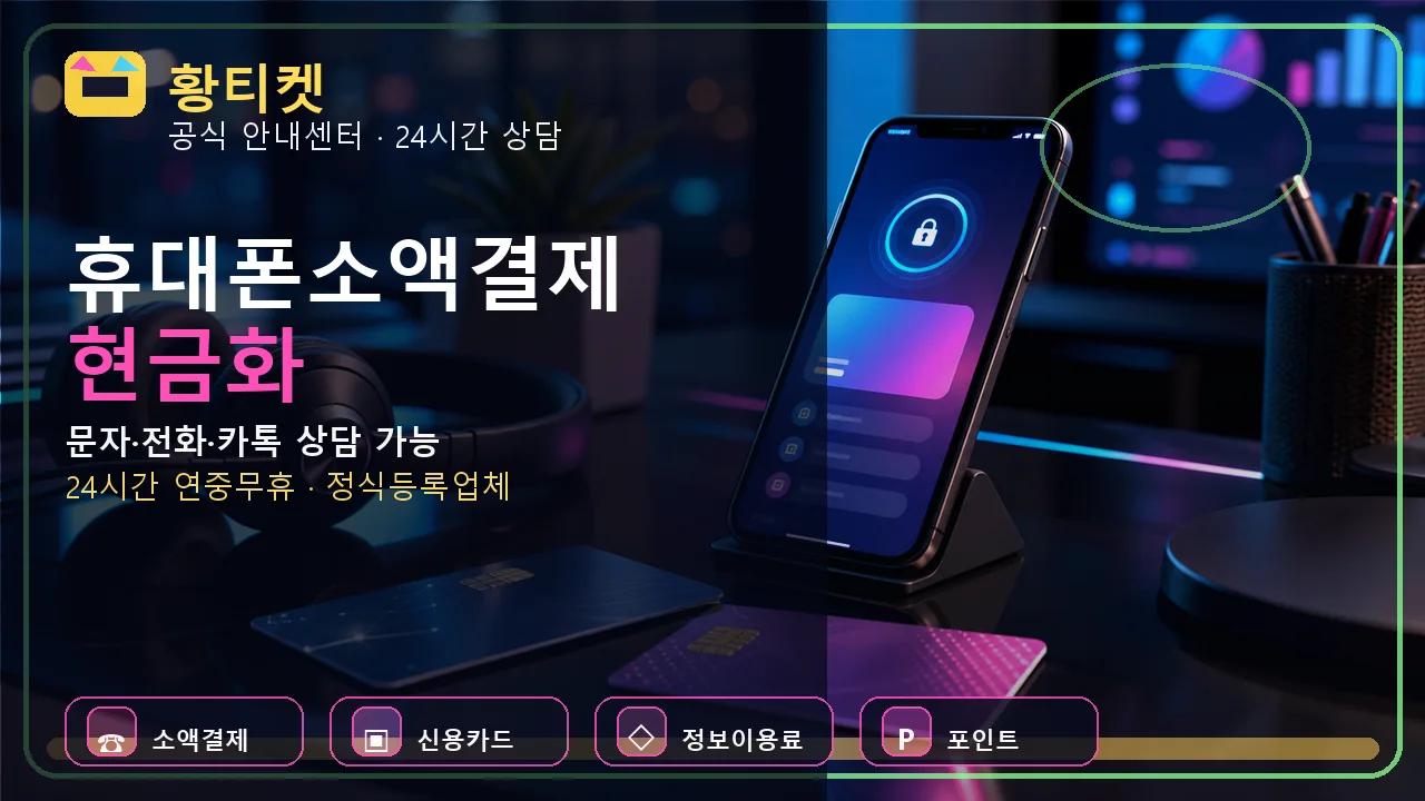 휴대폰소액결제현금화 황티켓 상담 전 확인 대표이미지