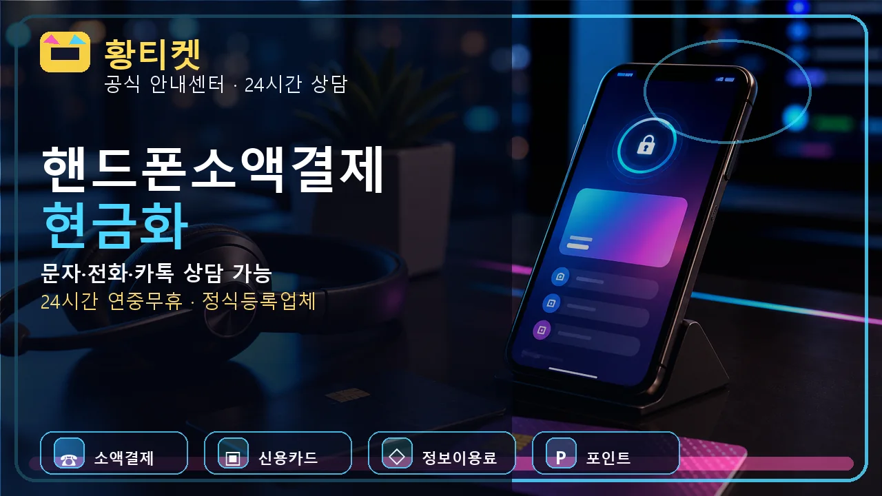 핸드폰소액결제현금화 황티켓 상담 전 확인 대표이미지