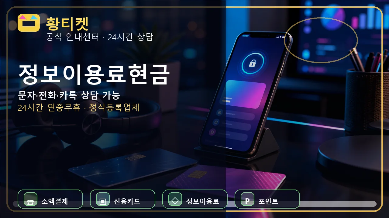 정보이용료현금 황티켓 상담 전 확인 대표이미지