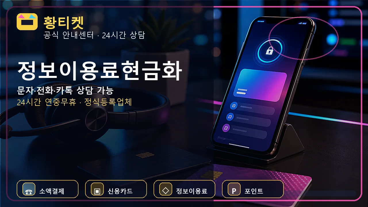 정보이용료현금화 황티켓 상담 전 확인 대표이미지