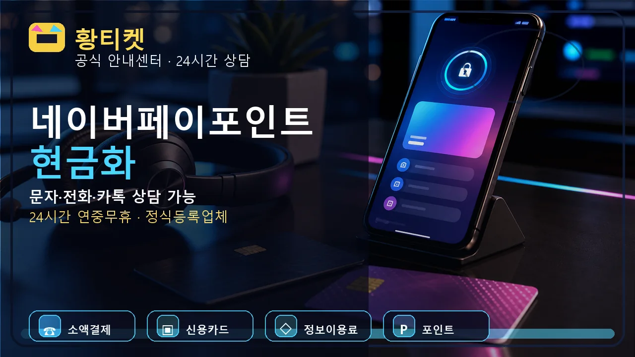 네이버페이포인트현금화 황티켓 상담 전 확인 대표이미지