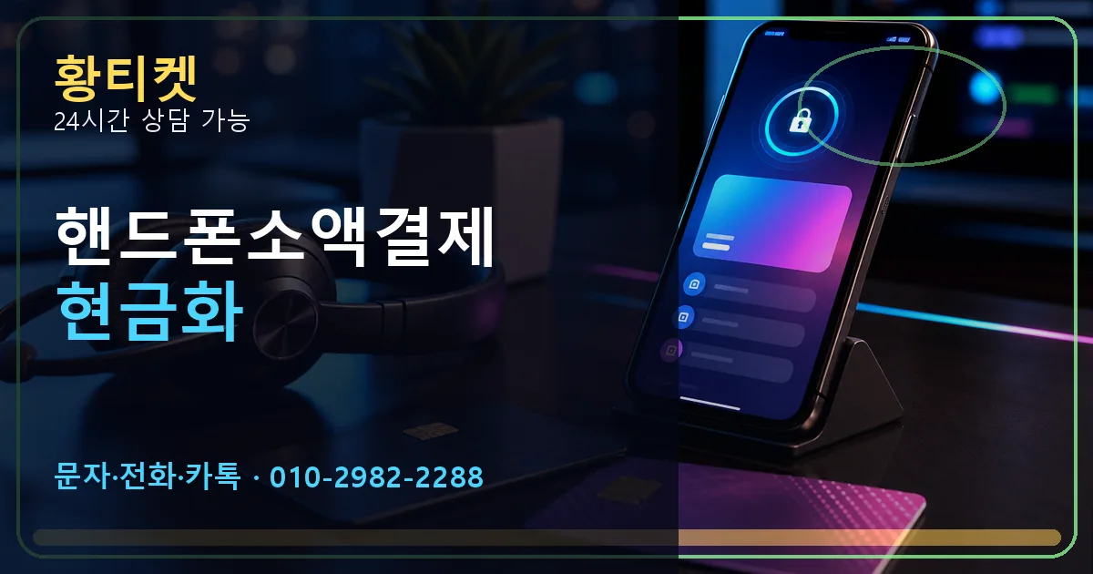 핸드폰소액결제현금화 황티켓 연결 이미지